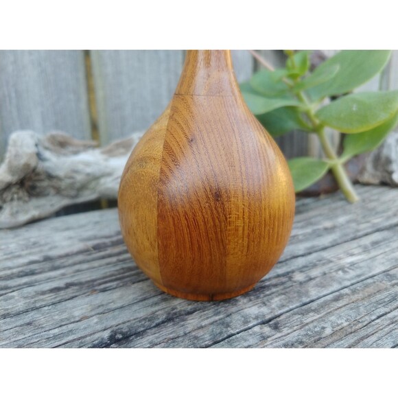 Vintage Longneck Hardwood Bud Vase, Romantic Gift For Women - Picture 4 of 10